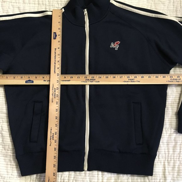 Abercrombie & Fitch Muscle Track Jacket Size Medium Navy A&F Zip Up - Picture 4 of 9